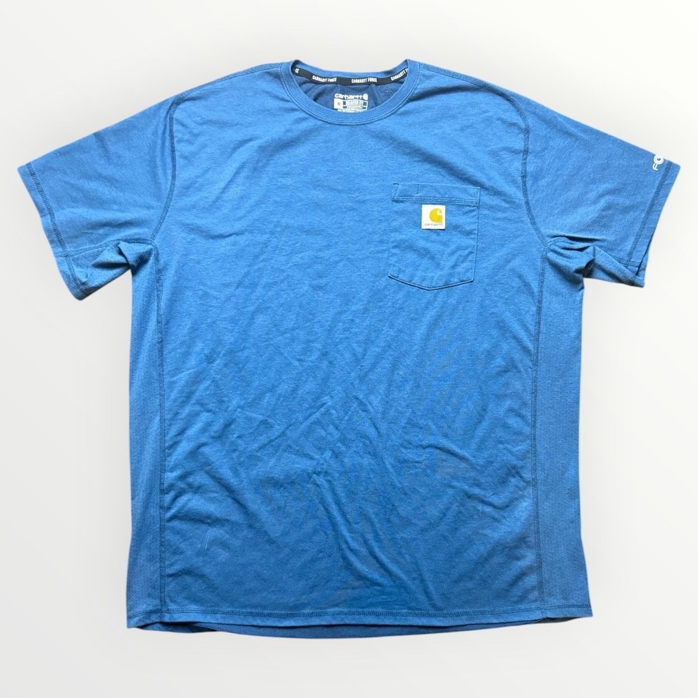 Carhartt Force Relaxed Fit Pocket T-Shirt Mens XL Blue Short Sleeve Work Tee